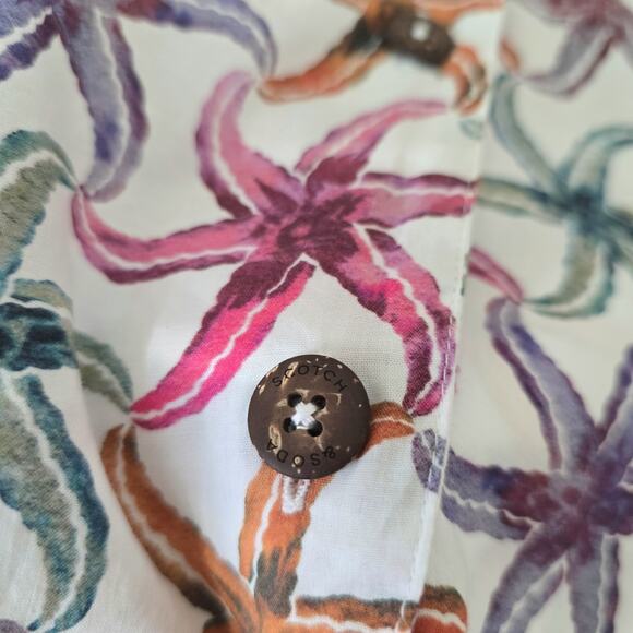 NWT Scotch & Soda Women Sz M 100% Cotton Starfish Shirt Short Set Coastal Light - Picture 11 of 16